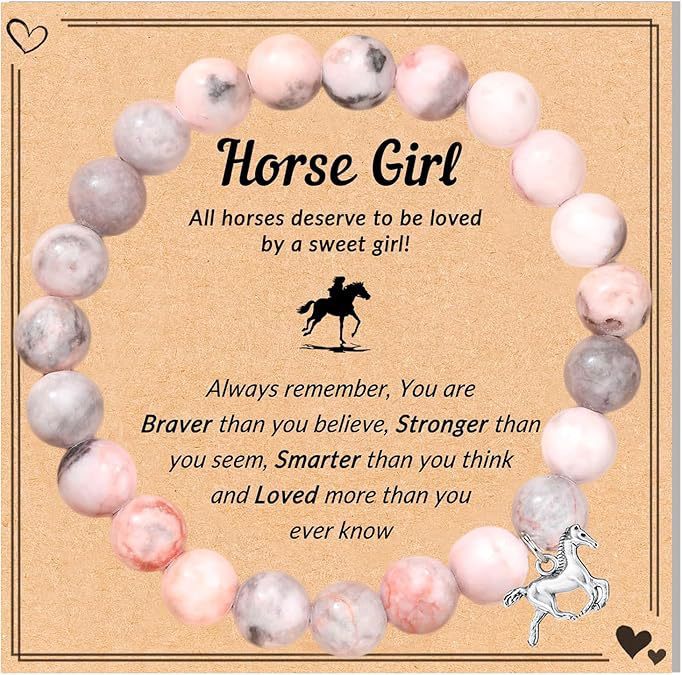 Unisex Zinc Alloy Horse Hoof Charm Bracelet with Elastic Beaded Chain