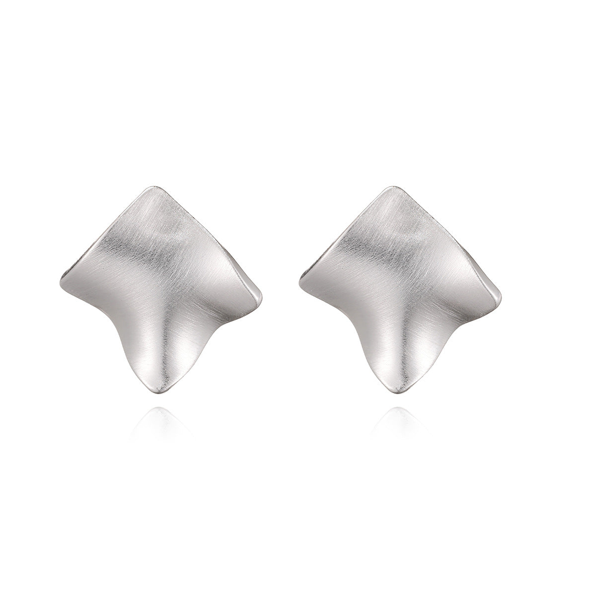 Minimalist Luxury 18K Gold Plated Brushed Geometric Brass Earrings for Women