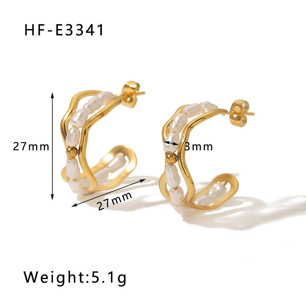 Orecchini Pendenti Minimalisti a Forma di Cuore, Stella, Foglia o Geometrica in Acciaio Inox con Placcatura in Oro 18K e Intarsi di Zirconi