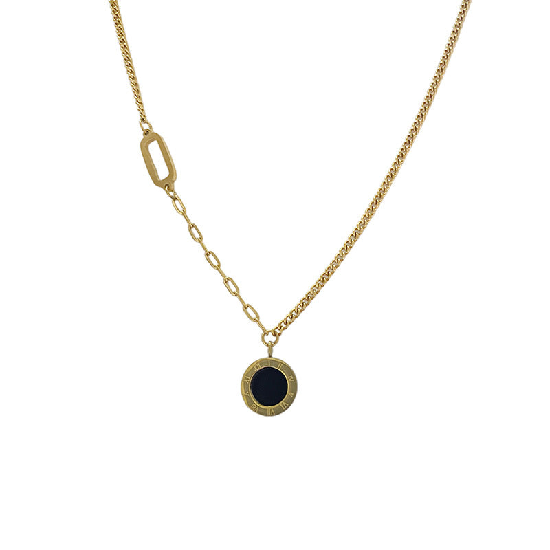 Elegant Gold Plated Round Titanium Steel Necklace for Unisex