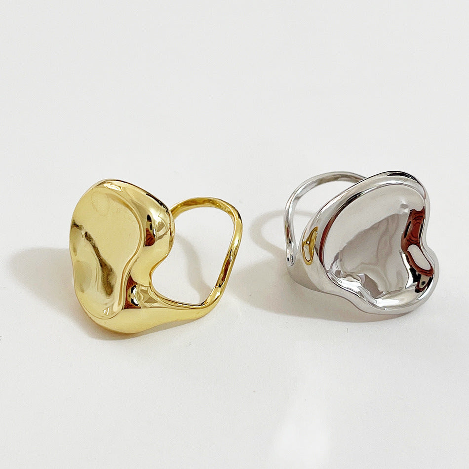 Anello Aperto Geometrico Minimalista da Donna in Argento Sterling 925