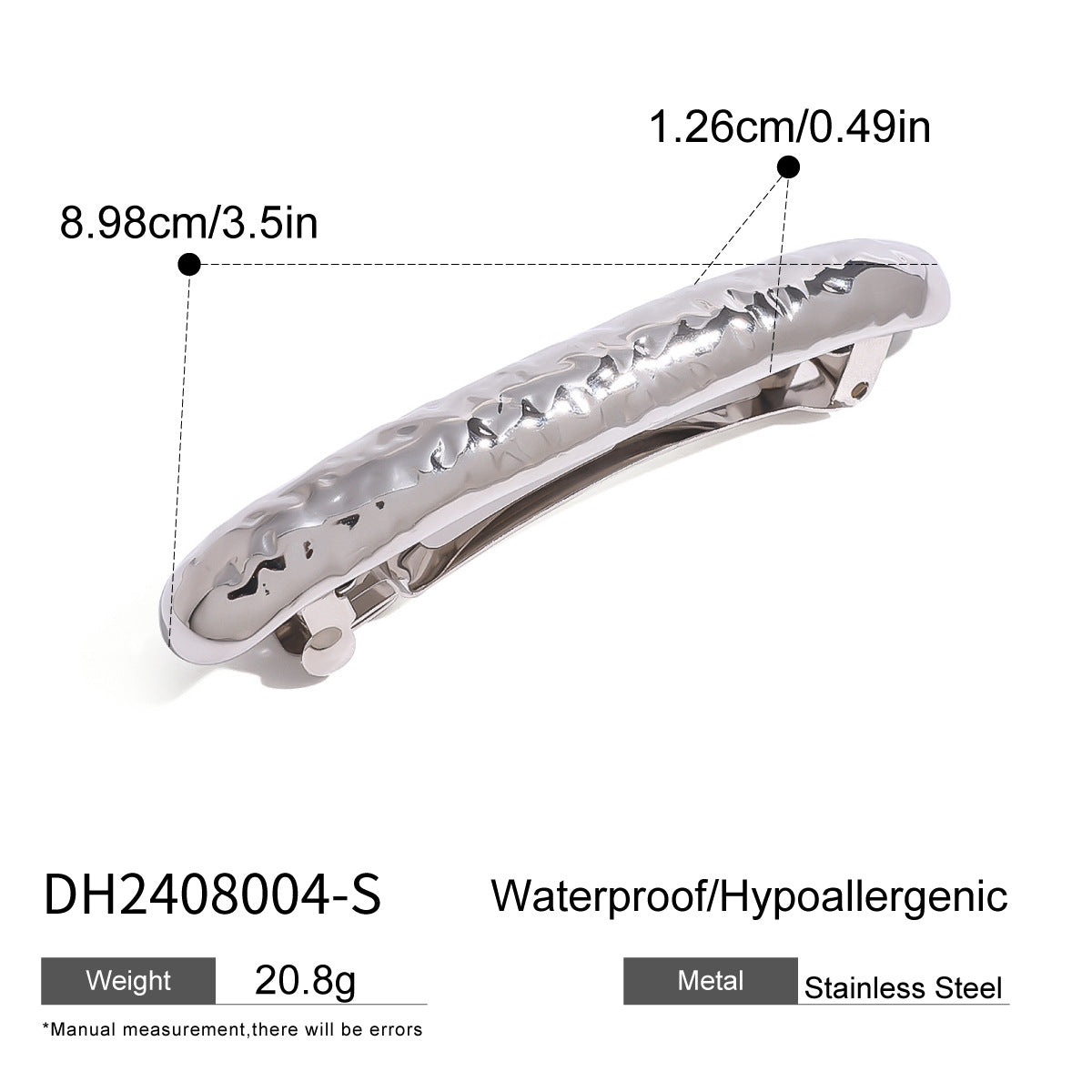 Minimalist Geometric Line Stainless Steel Hair Clip for Women with Plated Finish