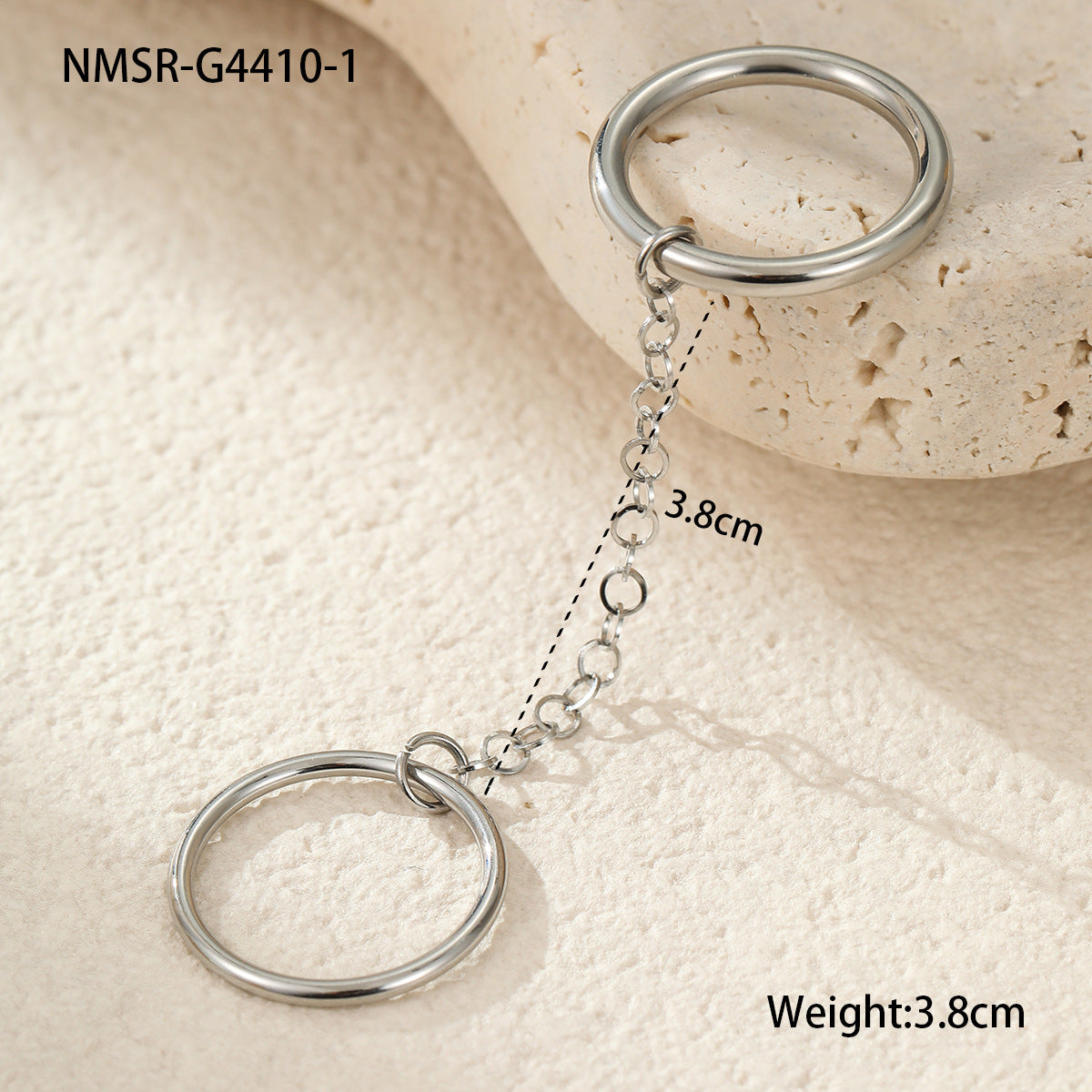Conjunto de anillos geométricos apilables de lujo de acero inoxidable con baño de oro de 18 quilates y diseño de bloques de color para mujer