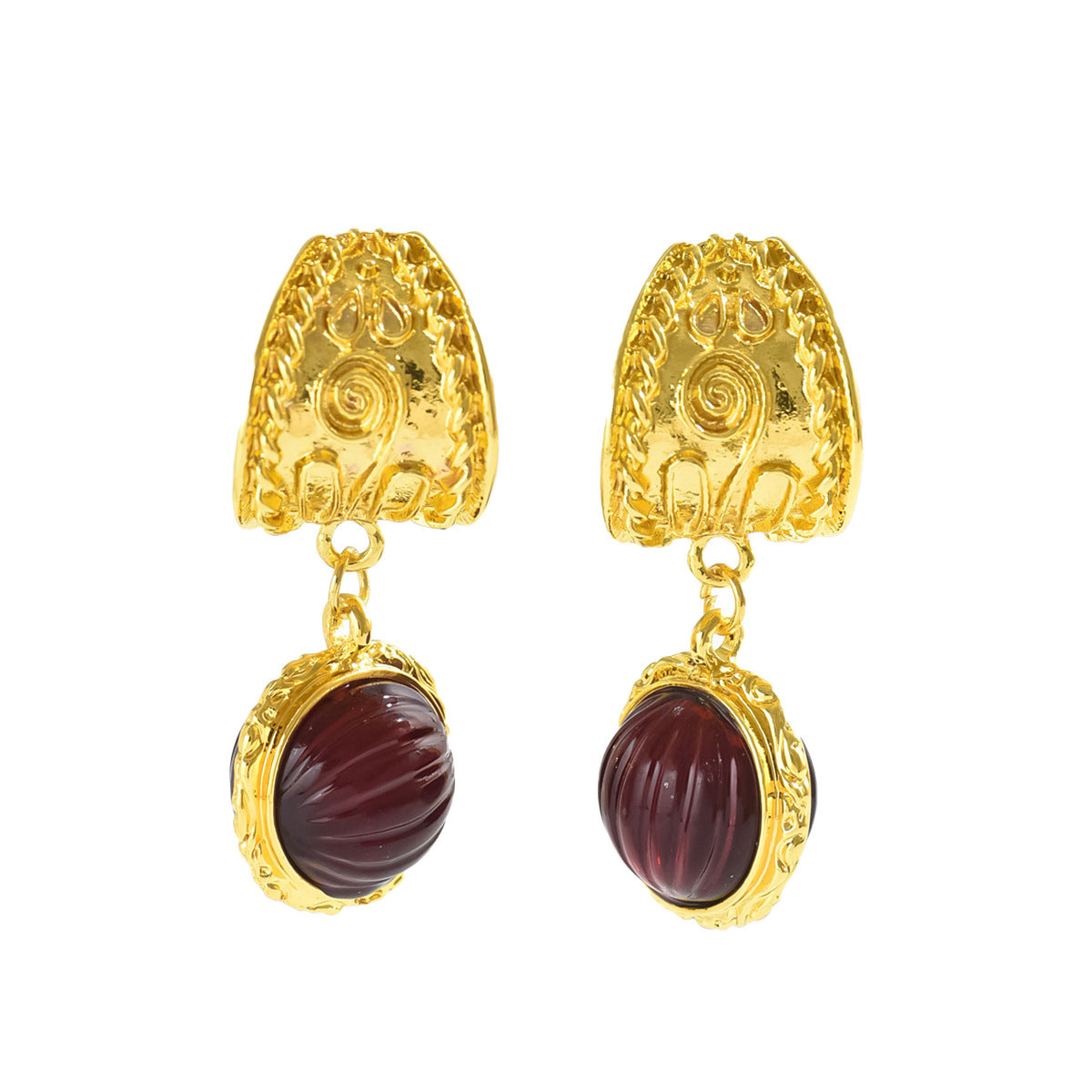 Pendientes Geométricos Vintage de Estilo Artístico de Mediados de Siglo con Incrustaciones de Pedrería para Mujer