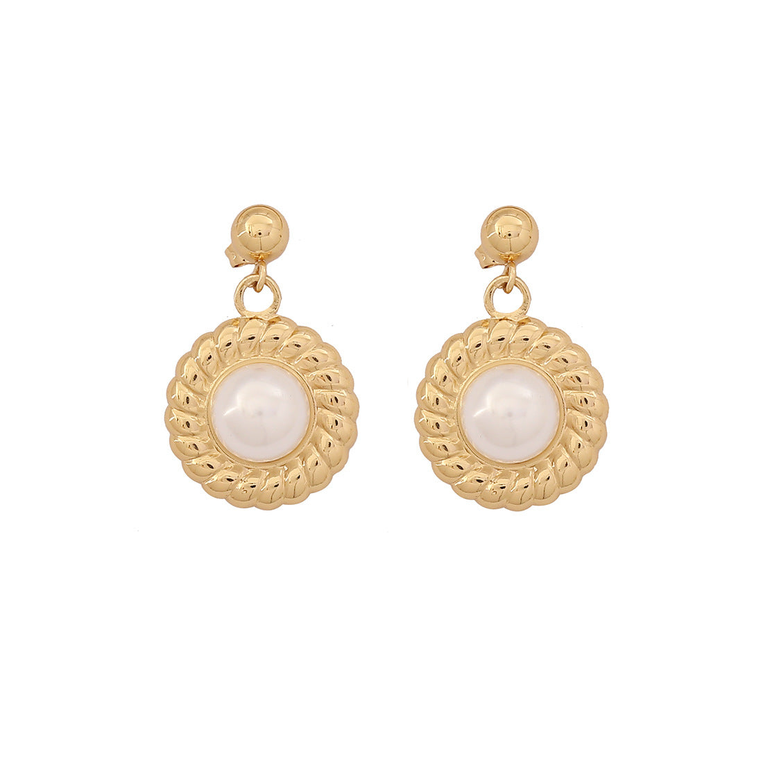 Fashionable Heart-Shaped Stainless Steel Stud Earrings with Plated Finish for Women