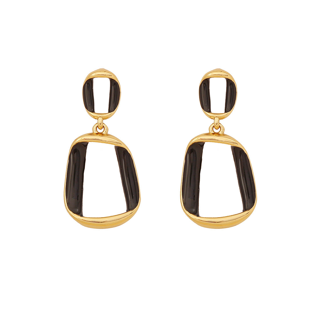 Orecchini in Acciaio Inossidabile Geometrici Minimalisti di Moda con Finitura Smaltata per Donna