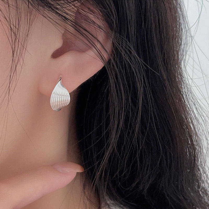 Minimalist Geometric Twisted Ear Studs in 925 Sterling Silver with Gold Plating
