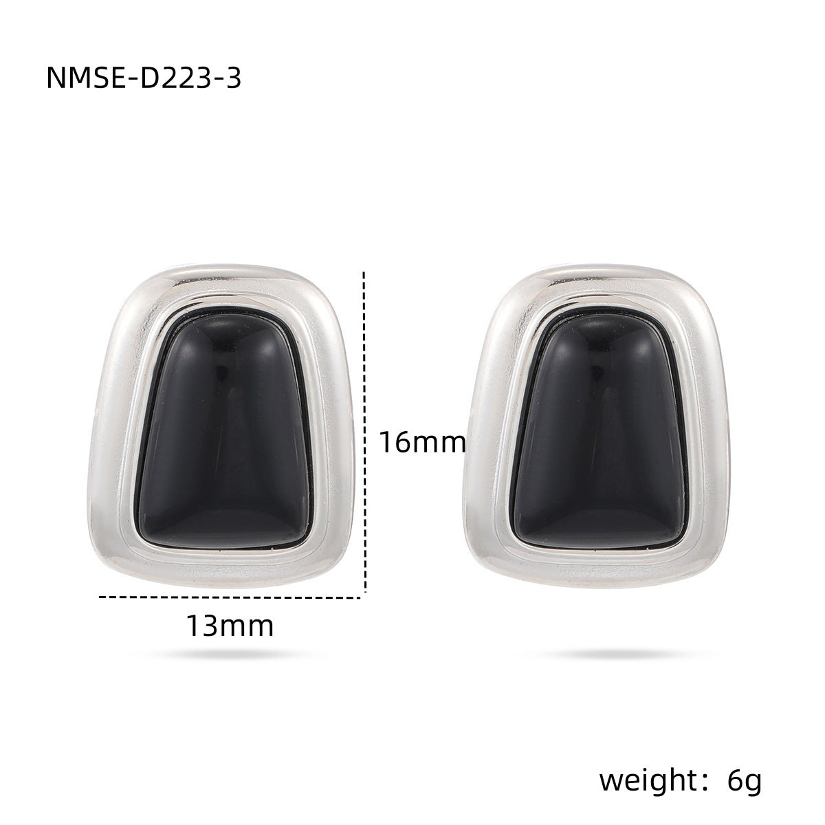 Pendientes de botón minimalistas geométricos de acero de titanio con circonitas incrustadas para mujer con acabado chapado