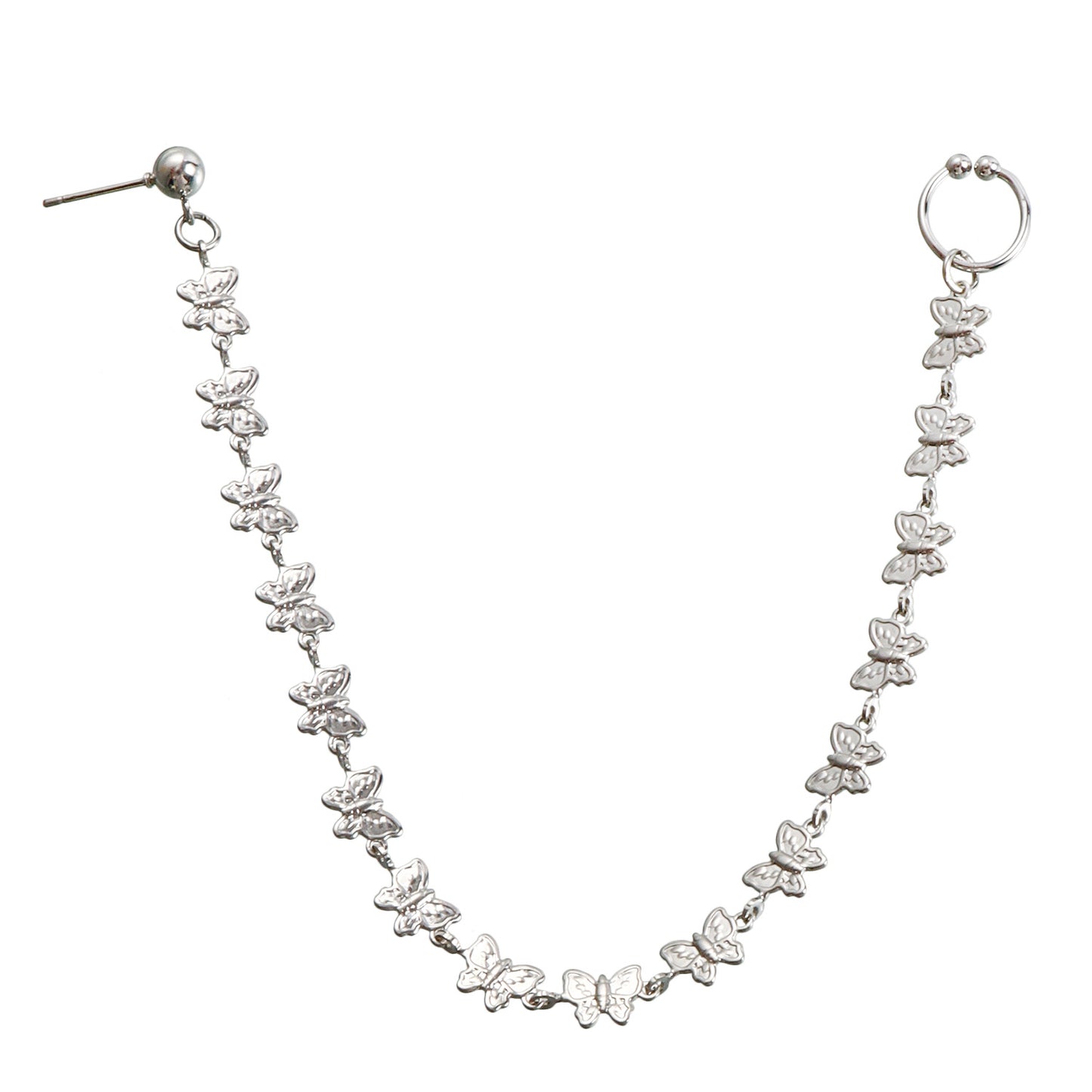 Minimalist Ethnic Geometric Metal Nose Chain with Rhinestone Plated Finish for Unisex