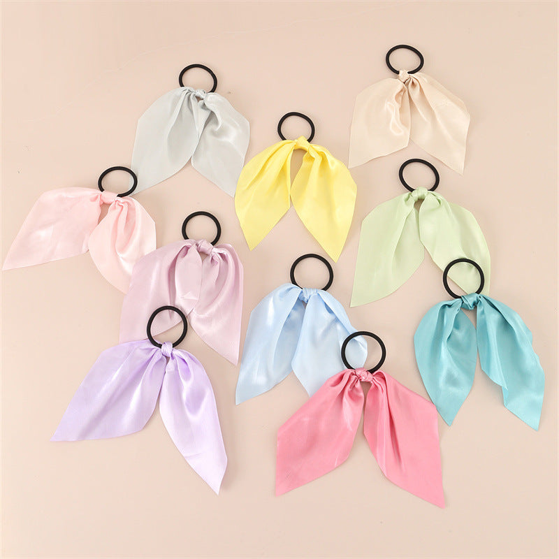 Elastici per Capelli Minimalisti in Raso con Piccoli Fiocchi Set da 10 Pezzi per Bambini