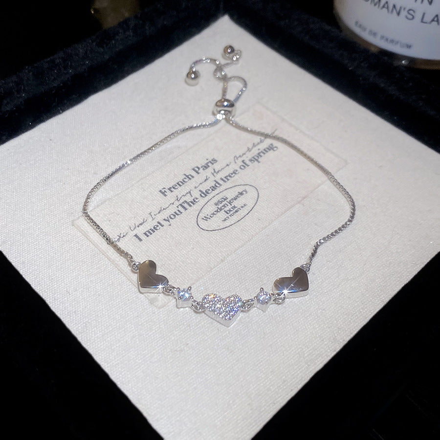 Minimalist Zircon Cat's Eye Flower Bracelet for Women with Copper Base and Inlay Craftsmanship