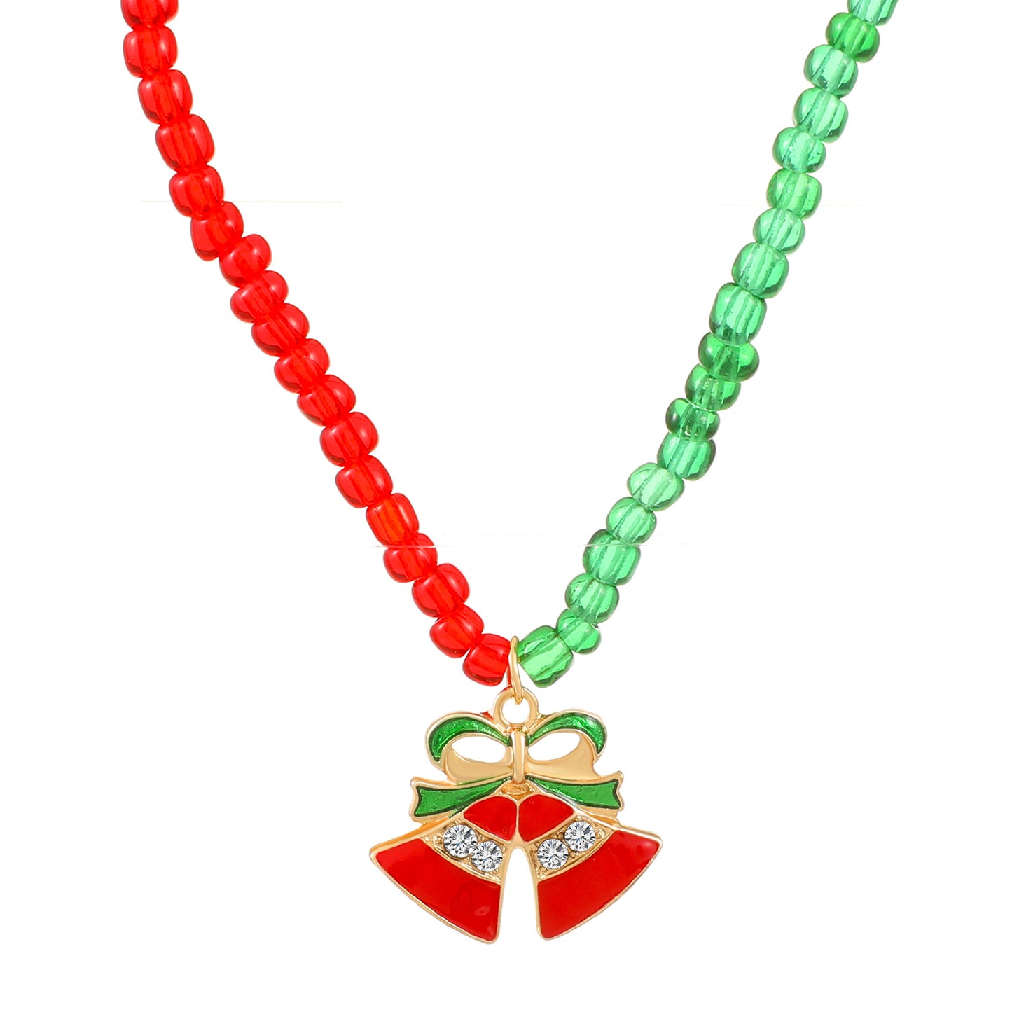 Collana di Perline Fatta a Mano con Pendente Geometrico in Lega per Le Donne Regalo di Natale Perline Miyu Rosse Girocollo