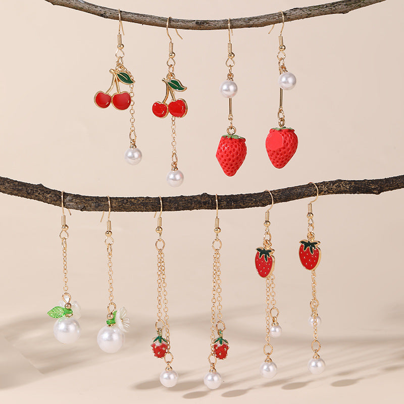 Pendientes largos de borla con colgante minimalista de estrella de mar y concha marina para niñas hechos de resina plástica