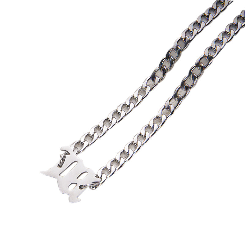 Geometric Cuban Link Necklace in Stainless Steel with Electroplated Finish for Unisex Daily Wear