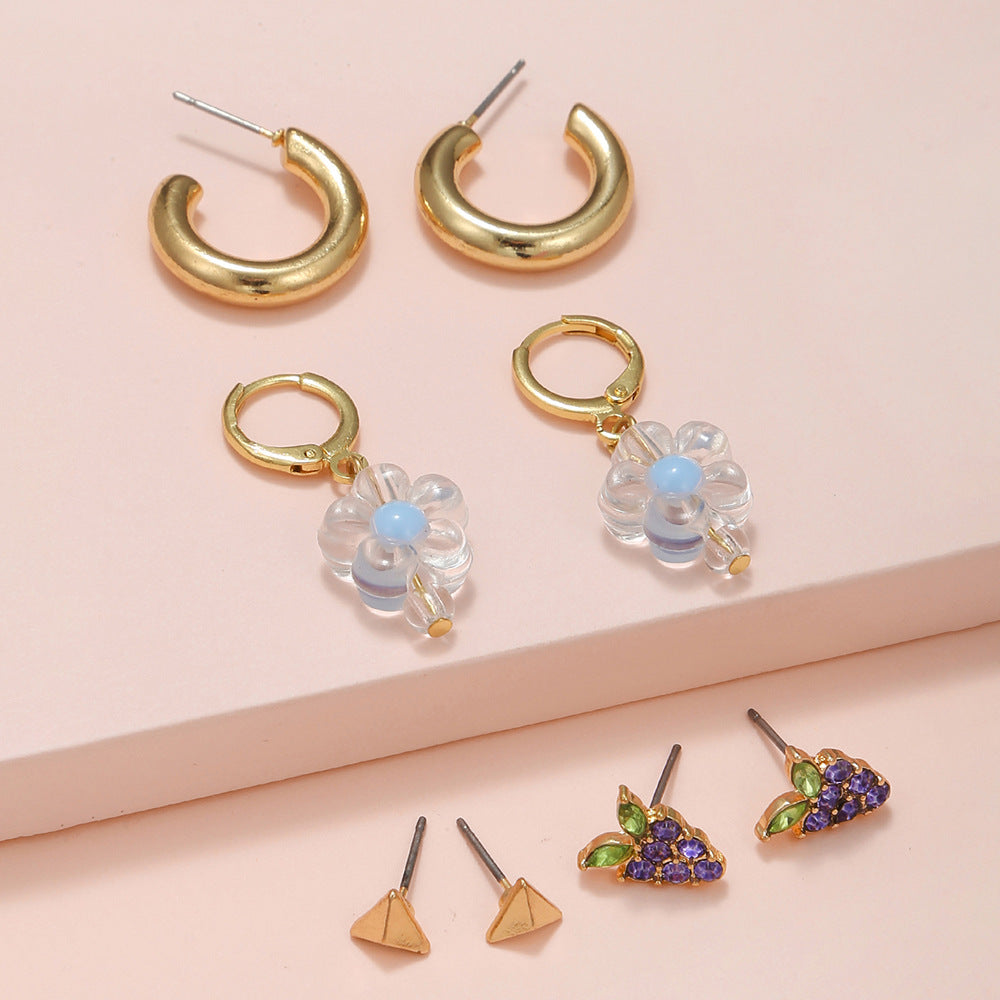 Bohemian Geometric Rhinestone Plated Alloy Earrings