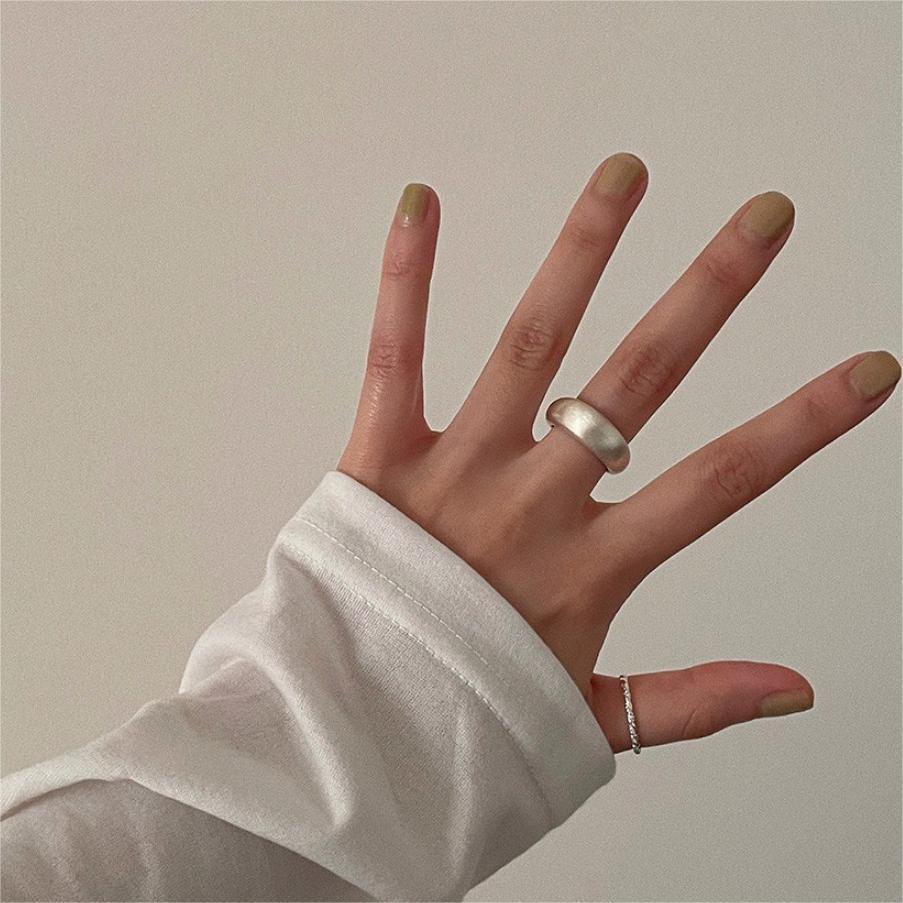 Sweet 925 Sterling Silver Brushed Geometric Floral Ring for Women