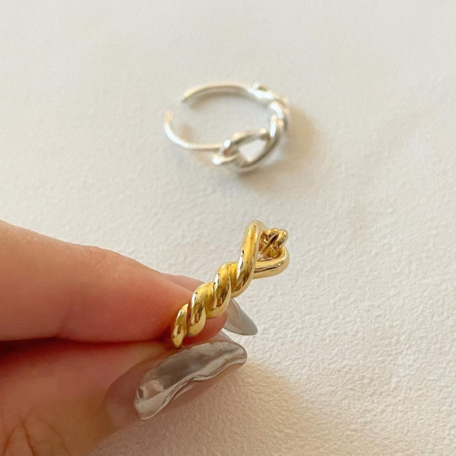 Anello a fascia regolabile vintage in argento Sterling 925 a forma di onda per donna, con fascino rustico ed eleganza minimalista