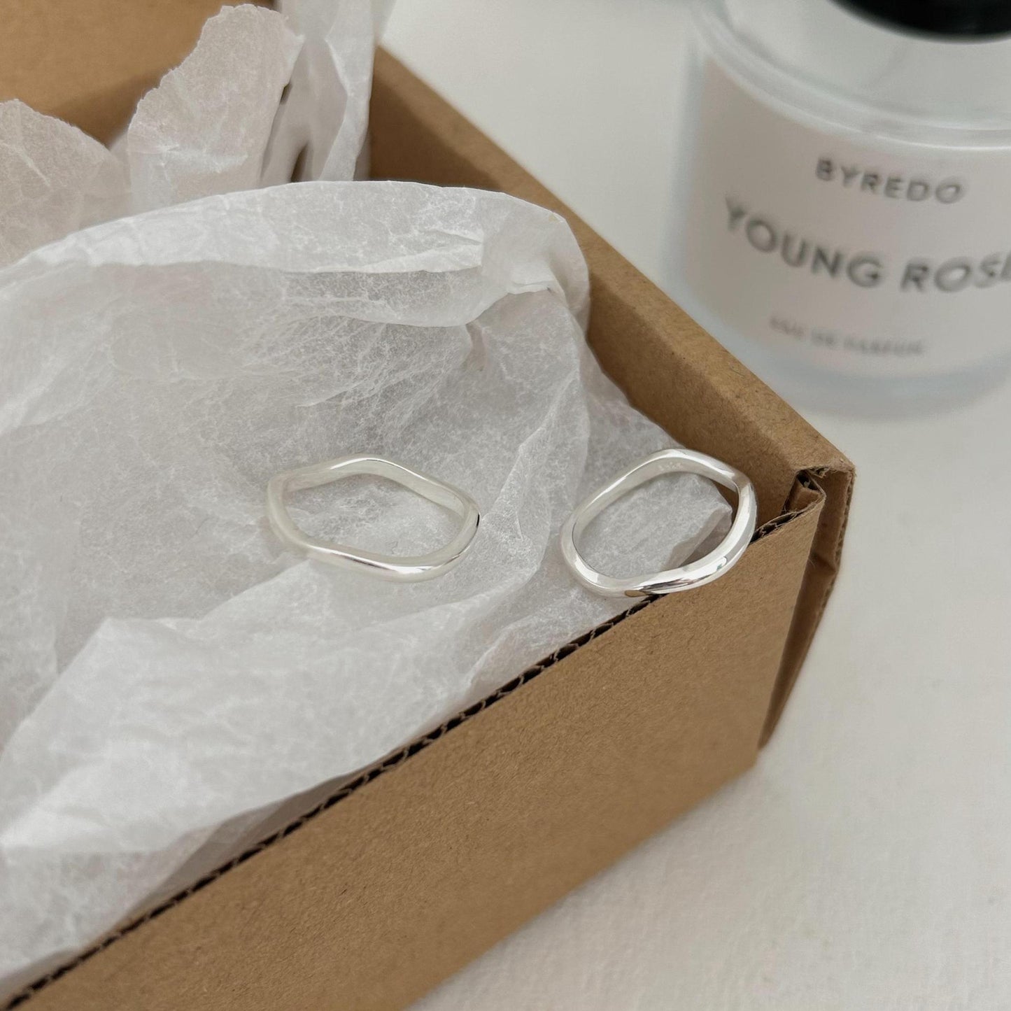 Minimalist Heart-Shaped 925 Sterling Silver Open Ring with Linear Design for Women