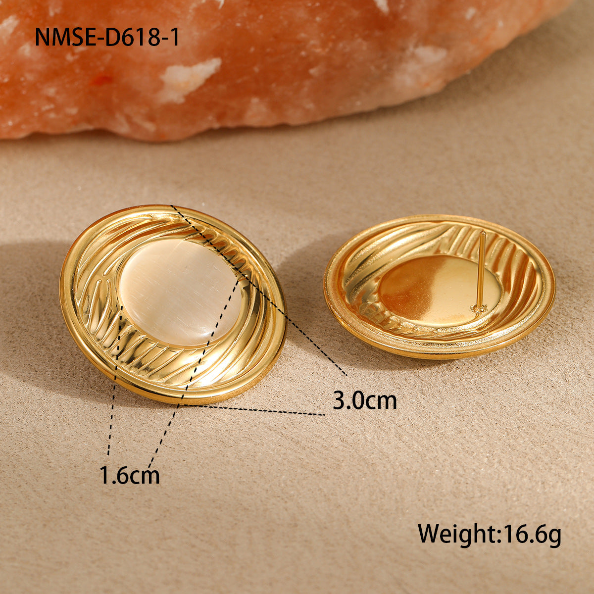 Set di anello e orecchini da donna in acciaio inossidabile placcato, geometrici, irregolari, intrecciati, con lucentezza metallica e stile Instagram audace