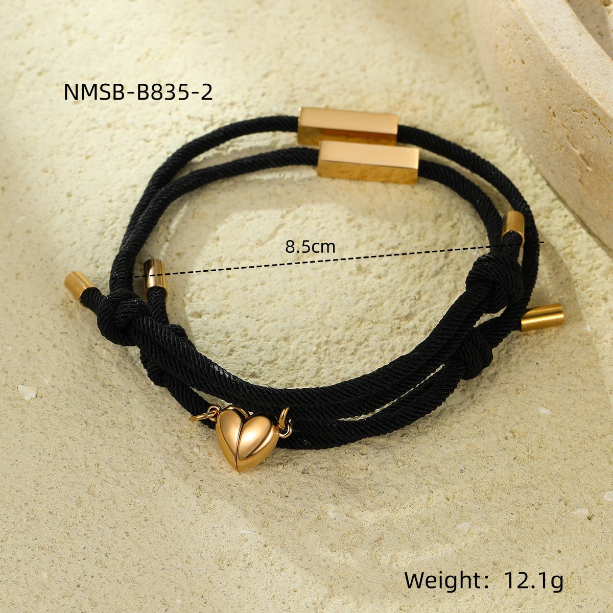 Pulsera de acero de titanio con forma de corazón magnético con opción de grabado para parejas, accesorio de moda unisex