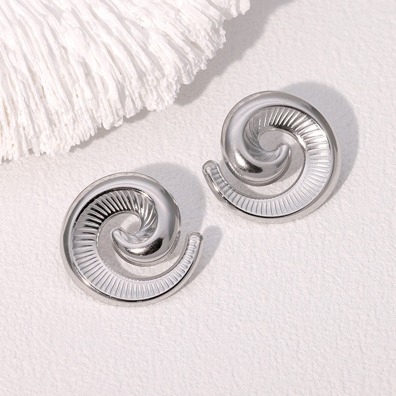 Orecchini da donna minimalisti geometrici vintage in acciaio inossidabile con finitura placcata