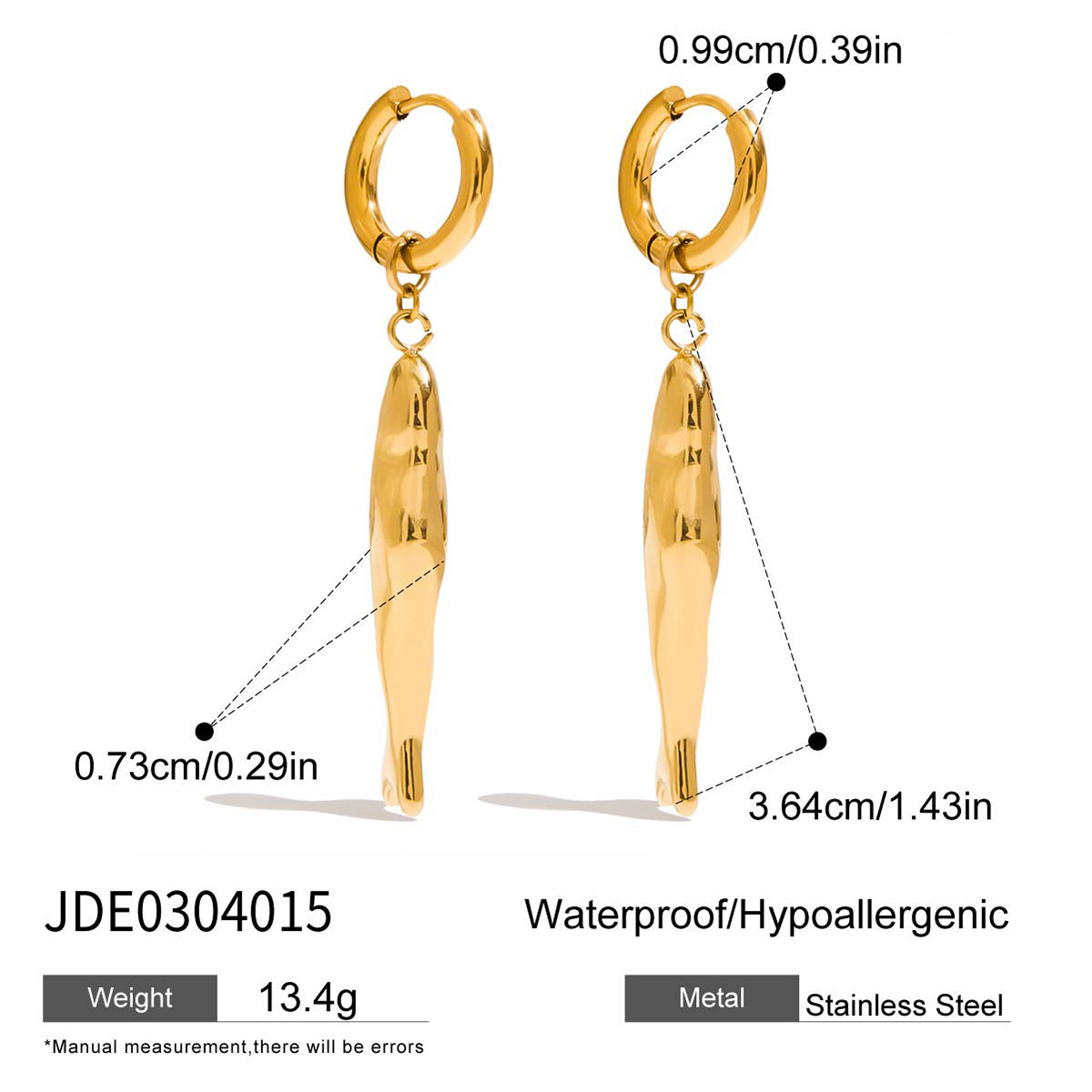 Aretes minimalistas de acero inoxidable con forma de pez y acabado enchapado para mujer, diseño geométrico, moda para uso diario