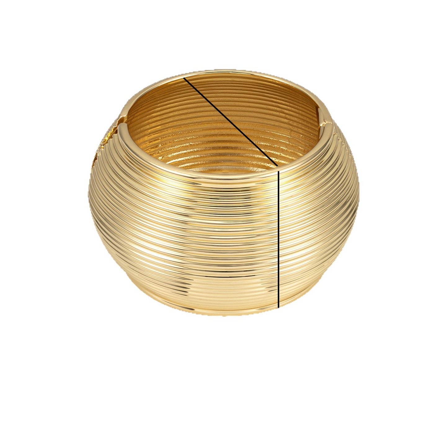 Bracciale Placcato in Lega con Superficie Larga, Struttura Tonda Geometrica, Minimalista ed Elegante