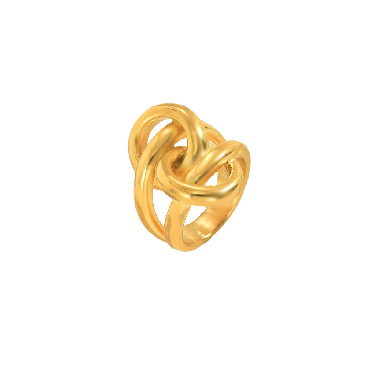 Light Luxury Geometric 18K Gold Plated Zinc Alloy Wrap Around Ring for Women