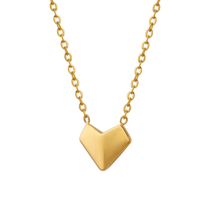 Minimalist Heart Titanium Steel Plated Necklace for Women