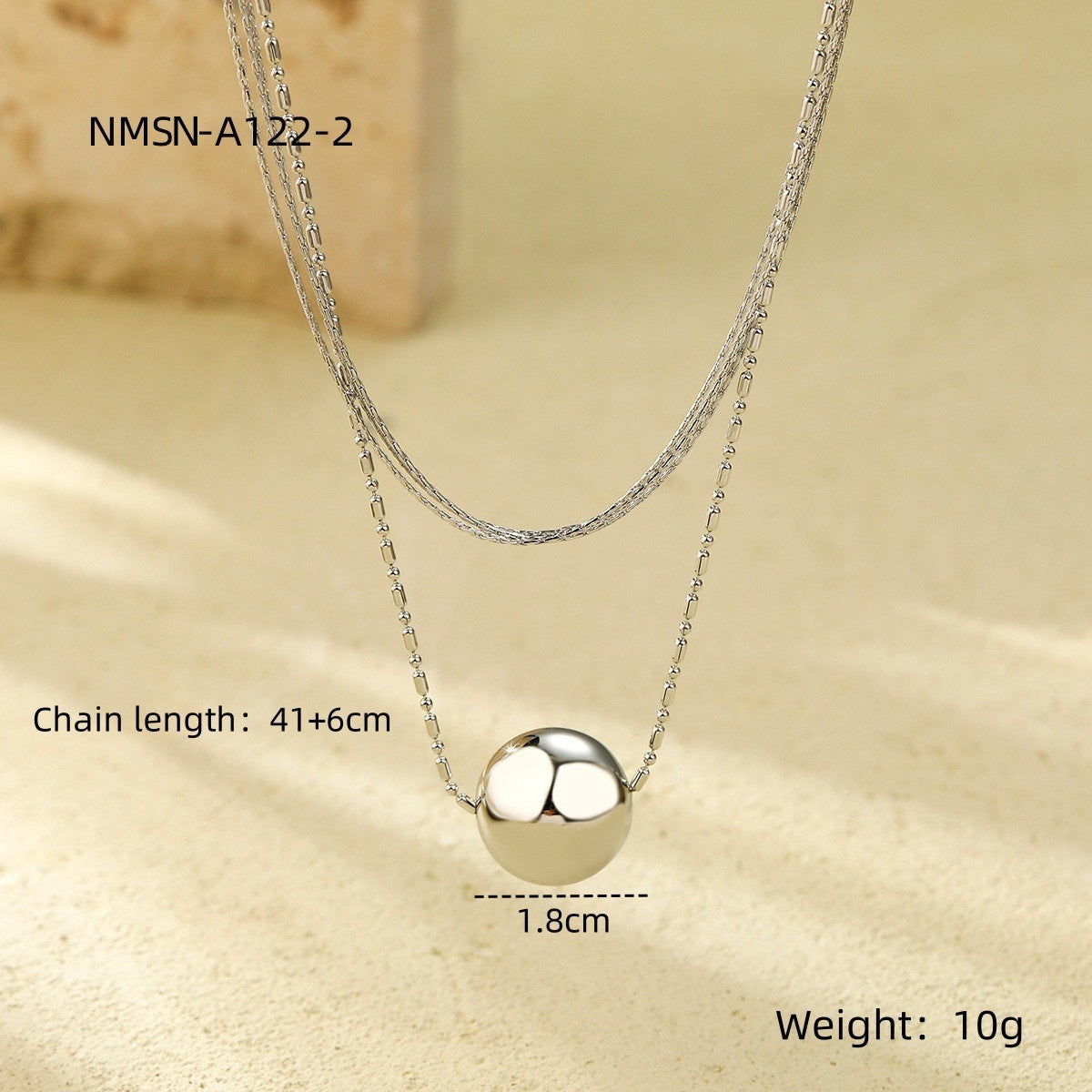 Collana con ciondolo geometrico minimalista in acciaio inossidabile con finitura placcata da donna
