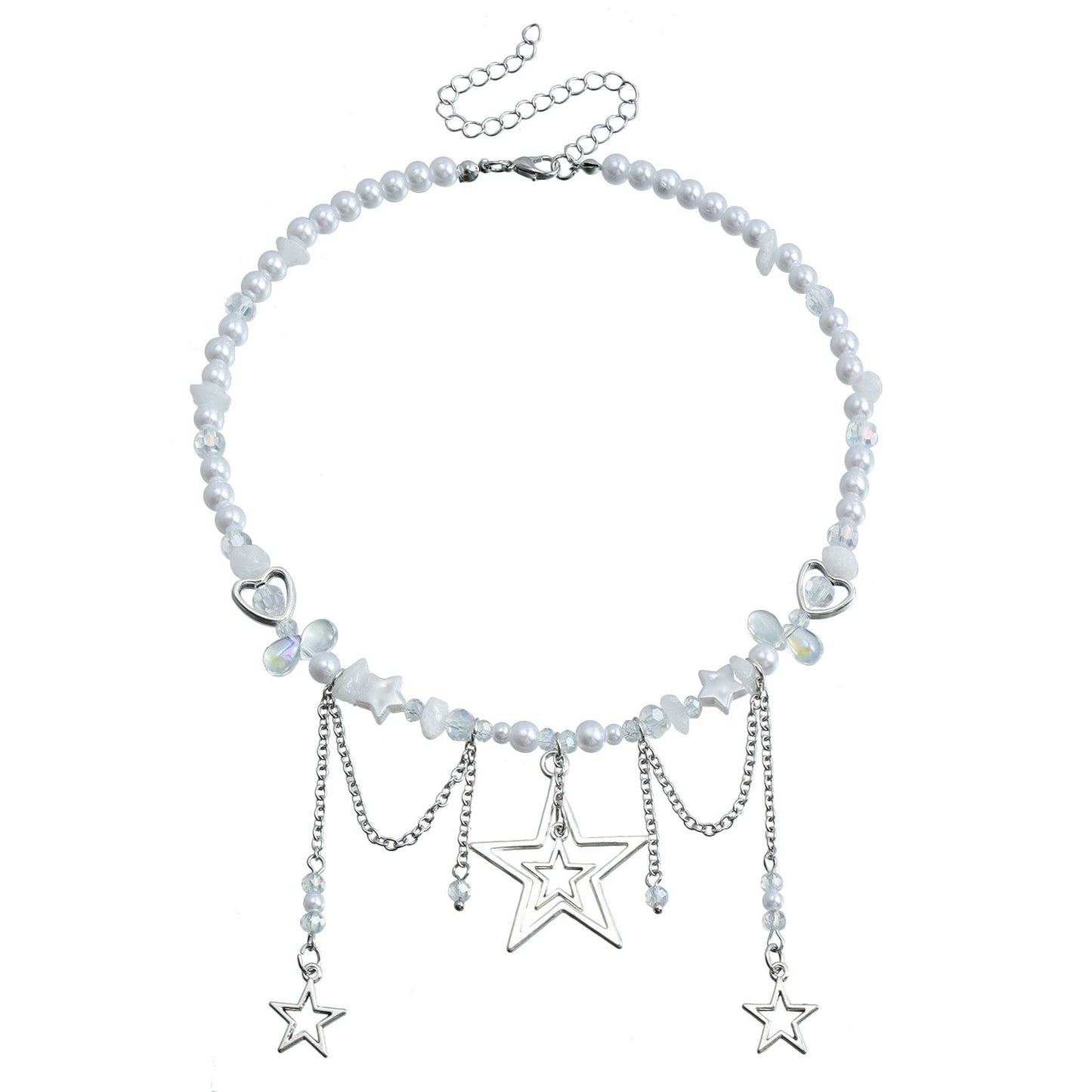 Minimalist Cross Star Pendant Necklace with Rhinestone Inlay and Gold Plated Alloy on Delicate Clavicle Chain for Women