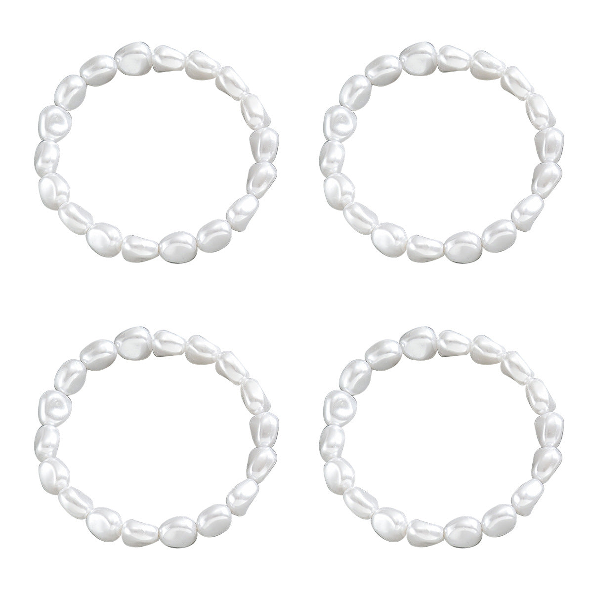 Bracciale da donna in stile barocco con perline geometriche a rombi e intarsio di perle imitate
