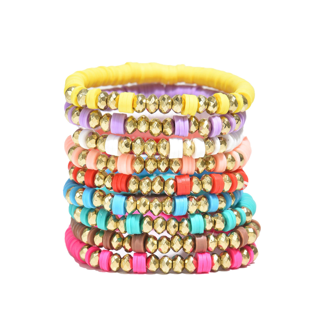 Set bracciale da donna multistrato geometrico con perline in resina intrecciate a mano per regalo di anniversario