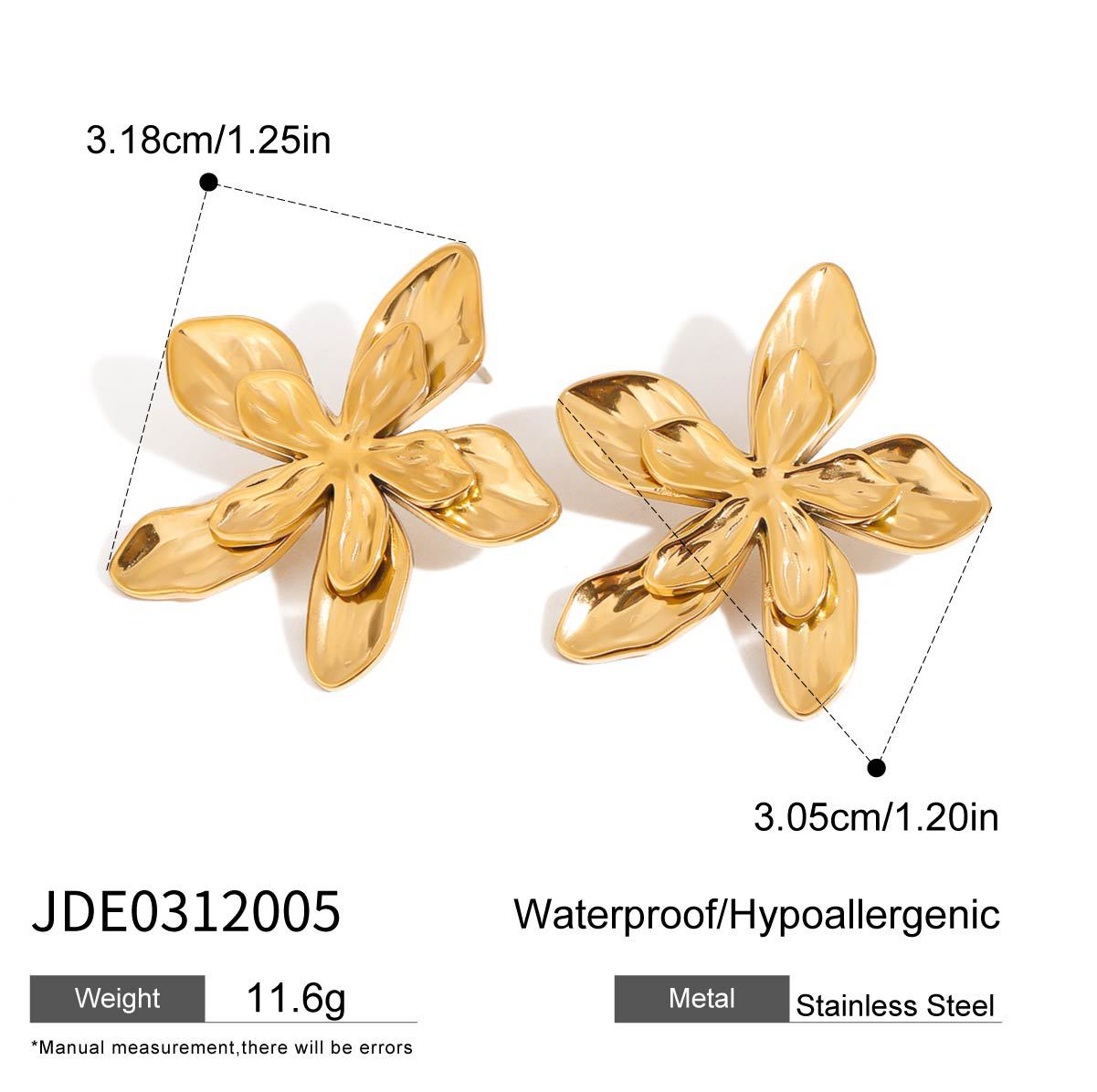 Minimalist Floral Plated Stainless Steel Earrings for Women