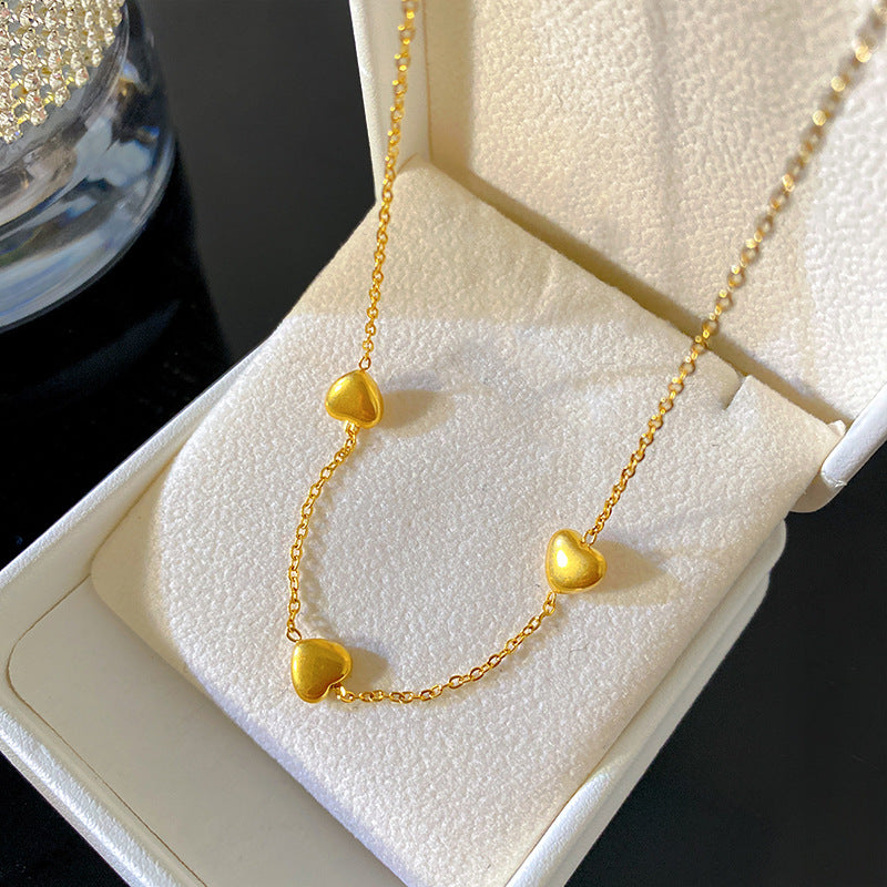 Minimalist 18K Gold Plated Heart Titanium Steel Necklace