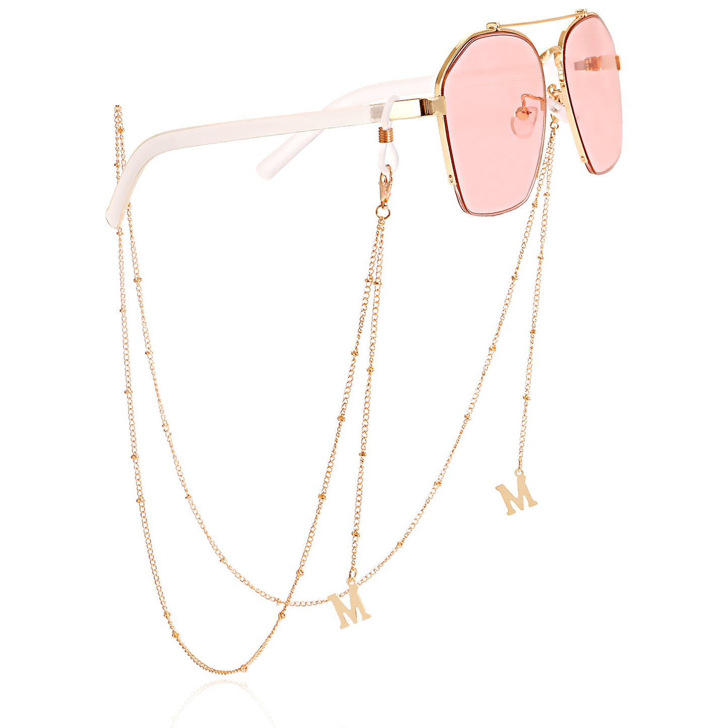 Fashion Butterfly Beaded Tassel Evil Eye Eyeglass Chain Alloy