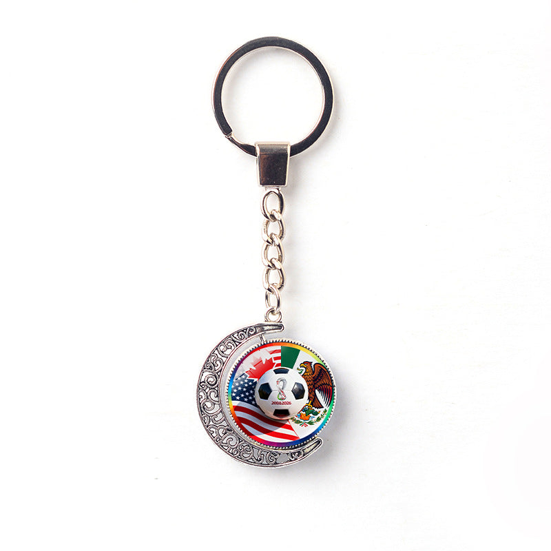 Rotating Moon Alloy Keychain Charm
