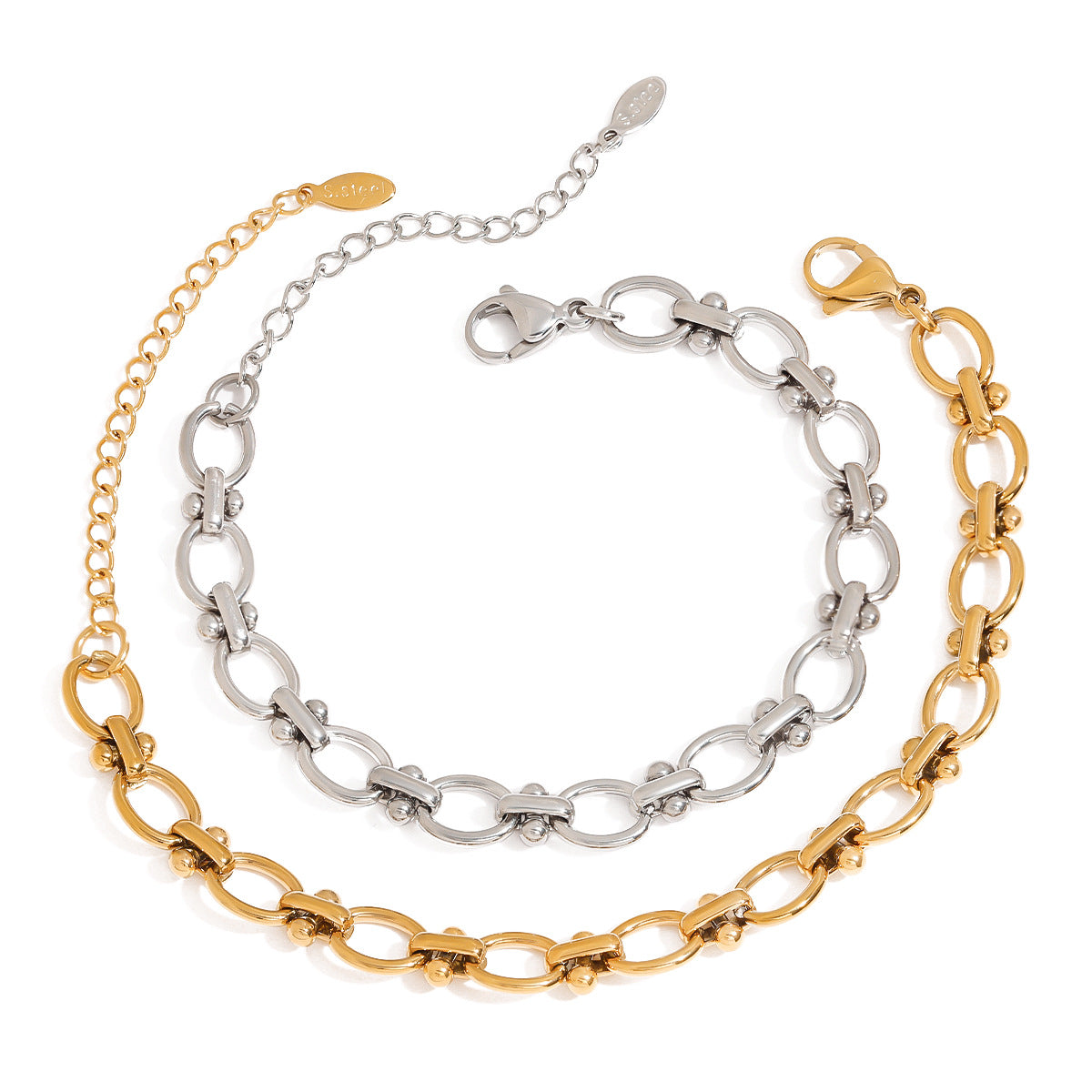Geometric Plated Stainless Steel Bracelet for Women