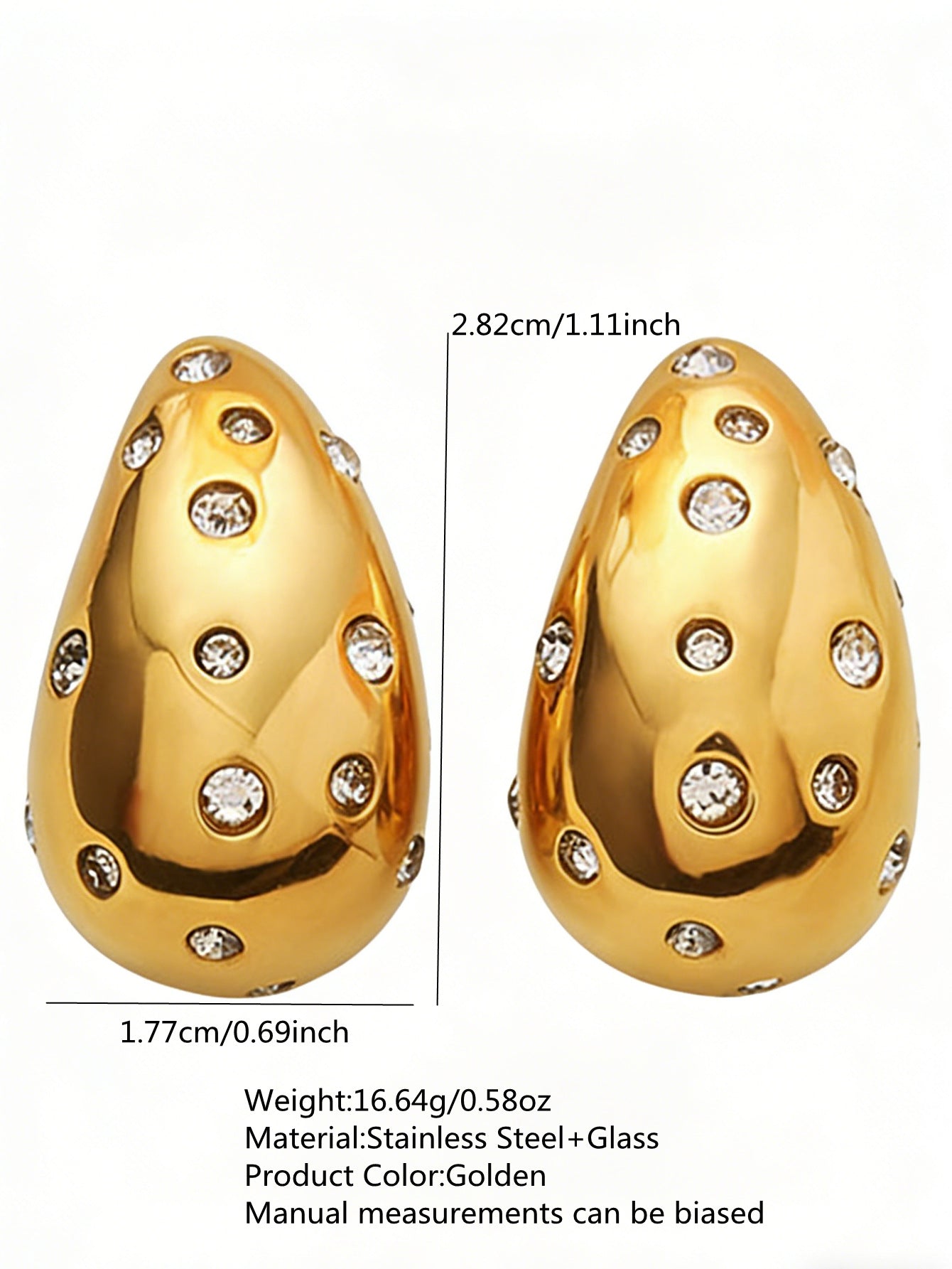 Orecchini di lusso in Acciaio Inossidabile con Perle, Placcati Oro 18K, a Goccia Geometrica, Rotondi e Ovali