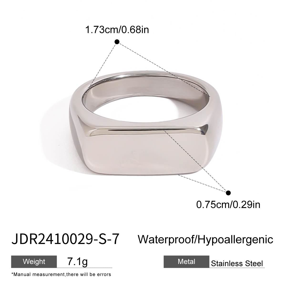 Anillo de banda simple de acero inoxidable chapado en oro de 18 quilates con diseño geométrico de moda para mujer