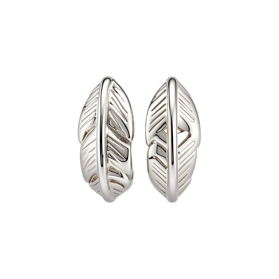 Pendientes de puño minimalistas con forma de pluma para mujer, de diseño geométrico de cobre chapado, aretes de moda de lujo