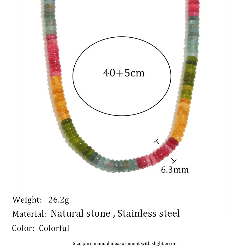 Vintage French Style Geometric Pendant Stainless Steel Plated 18K Gold Turquoise Natural Stone Bracelet for Women