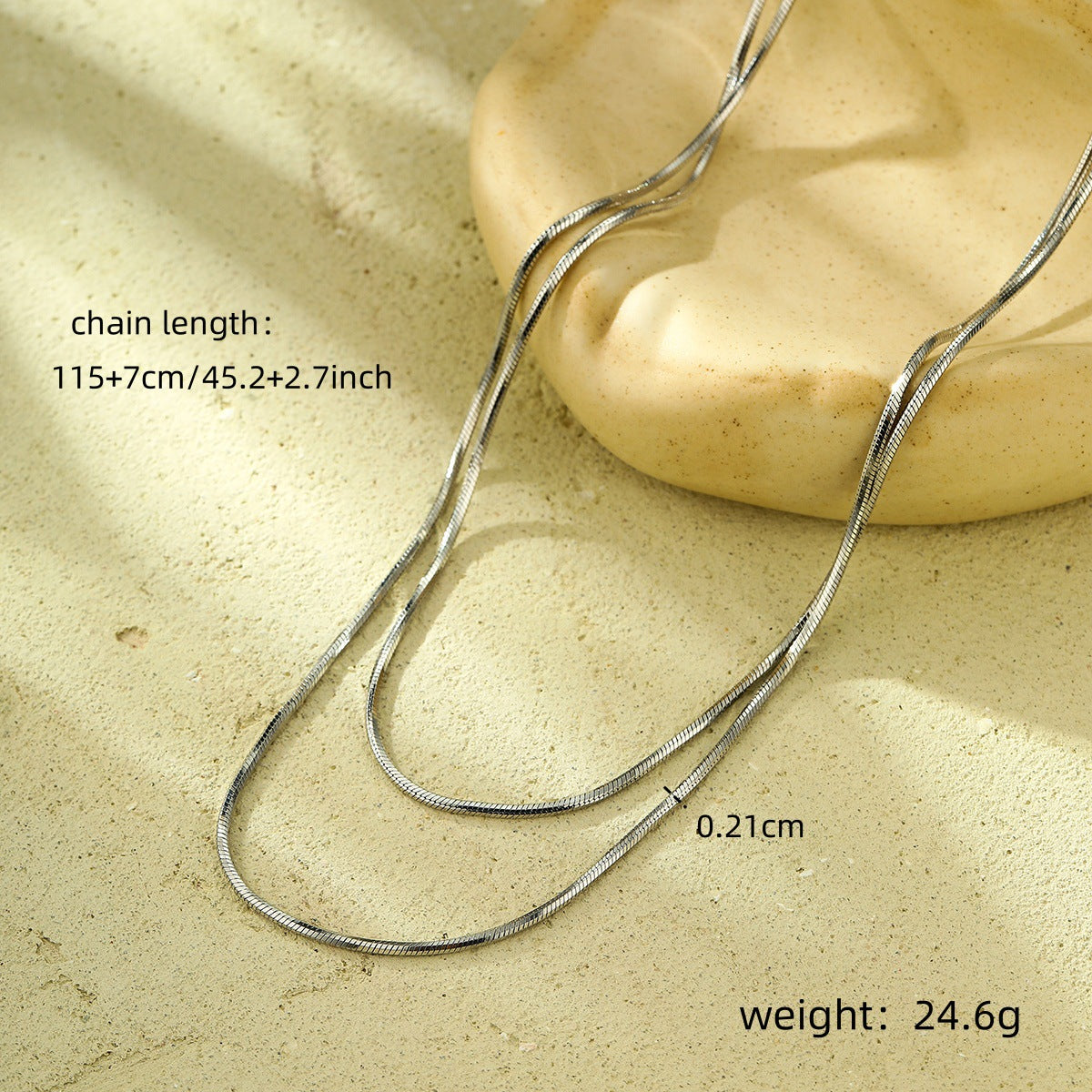 Minimalist Geometric Stainless Steel Necklace with 18K Gold Plating for Women
