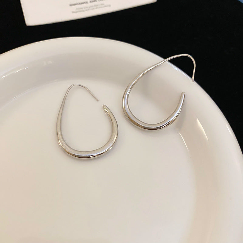 Orecchini Minimalisti a Goccia Lucidi da Donna in Rame con Finitura Galvanizzata Design Geometrico