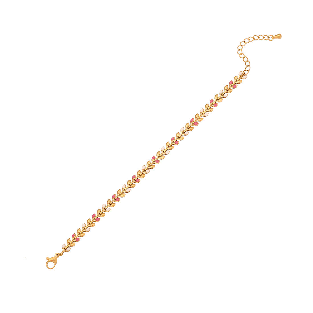 Personalized Wheat Sheaf Bracelet in Stainless Steel with Enamel Finish for Women