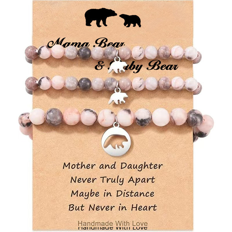 Sweet Heart Butterfly Zebra Print Stainless Steel Bracelet for Mother and Daughter