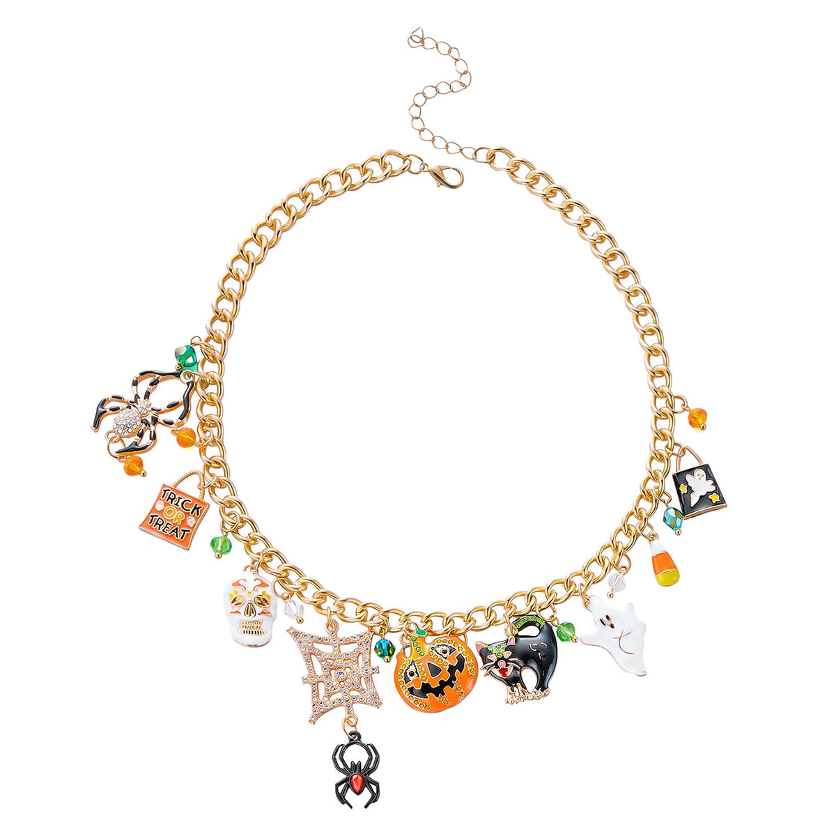 Exaggerated Rhinestone Inlaid Alloy Animal Pendant Necklace for Unisex
