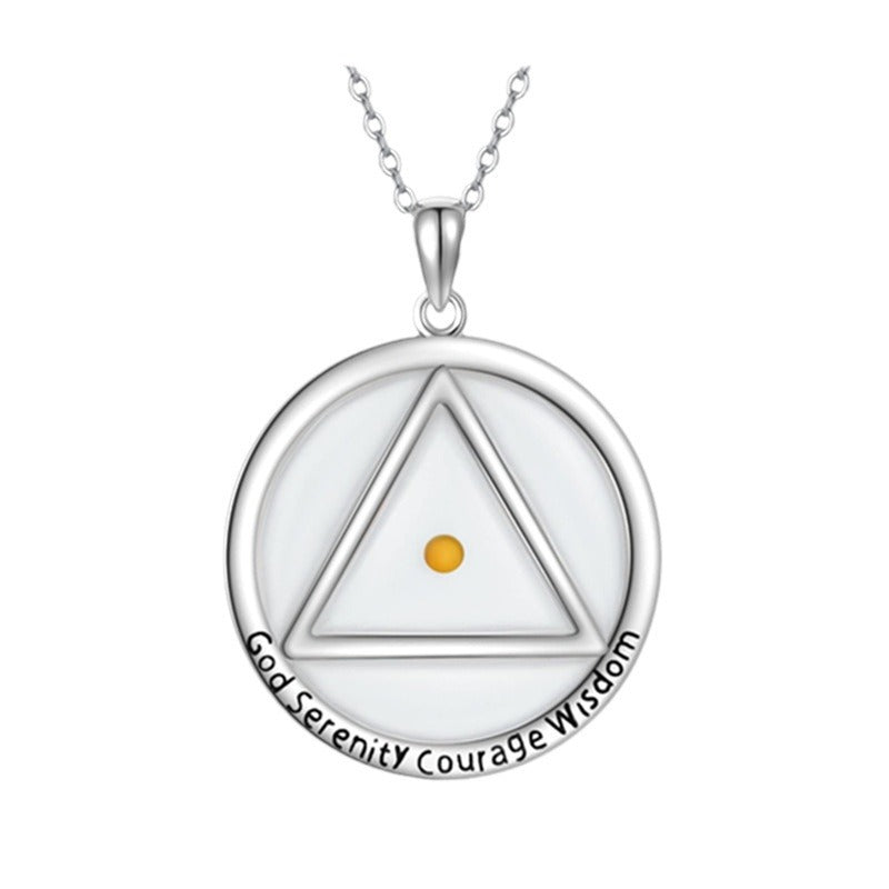 Minimalist Geometric Triangle Pendant Necklace for Women in Stainless Steel with Polished Finish