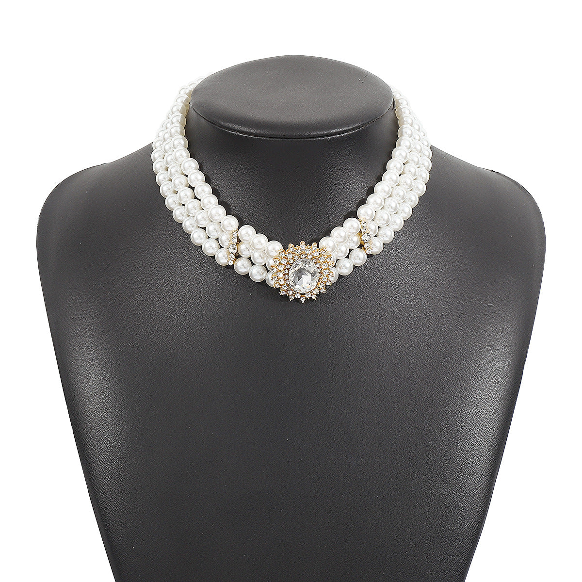 Sweet-Edgy Geometric Pearl and Rhinestone Bracelet with Handcrafted Detailing for Women