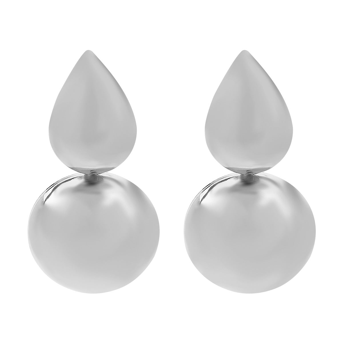 Orecchini Ovali Geometrici Minimalisti in Ferro Galvanizzato da Donna